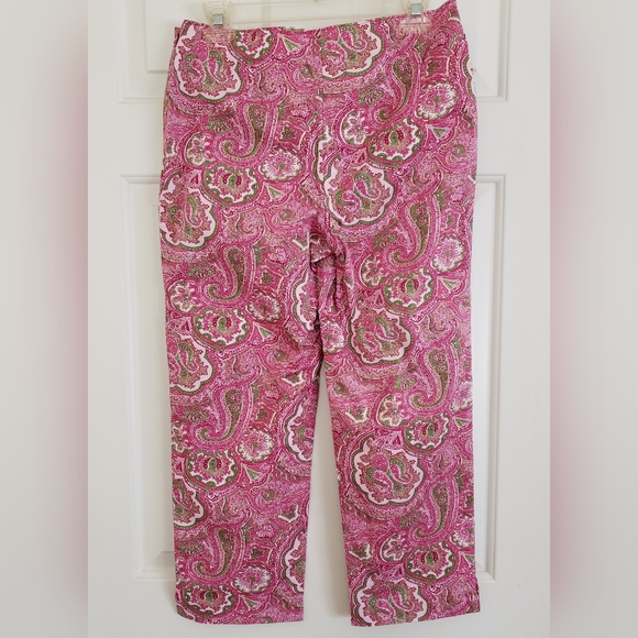 Talbots Preppy Paisley Cropped Pants - Picture 4 of 8